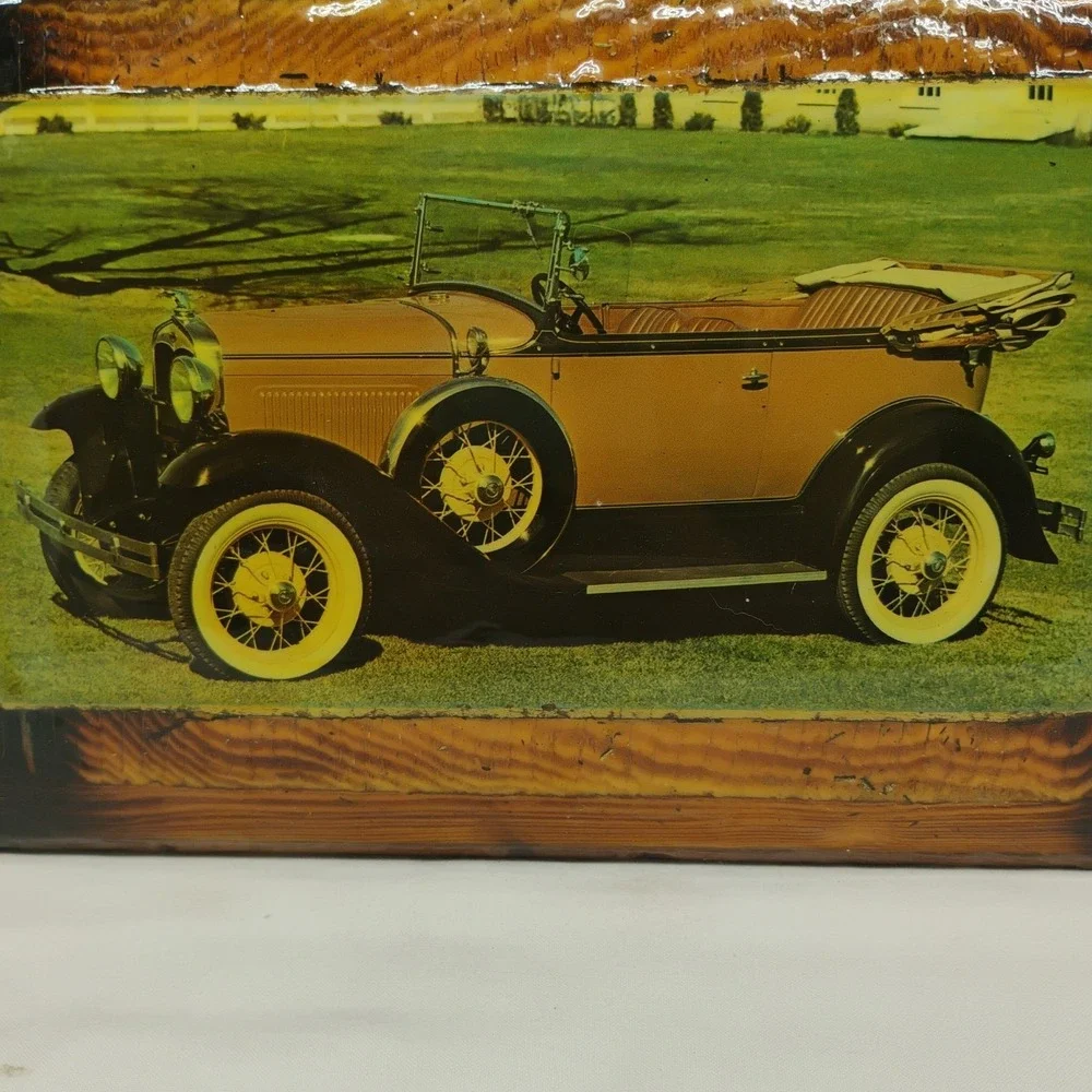 Vtg Pinheiro Crafts 1931 Ford Deluxe Phaeton Car Wooden Wall Hanging Sign Plaque